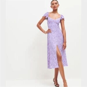 Reformation Baxley Purple Midi Dress